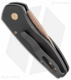 Pro-Tech Sprint Automatic Knife Black (1.95" Rose Gold) 2907-RG 8 Pro-Tech Sprint Automatic Knife Black (1.95" Rose Gold) 2907-RG -Avokelavavat Sales Store Protech Sprint Auto Black Rose Gold 2907 RG BHQ 112047 jr side
