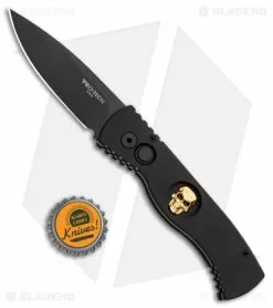 Pro-Tech TR-2 L.E. Gold Skull SWAT Tactical Response Automatic Knife (3" Black) -Avokelavavat Sales Store Protech TR 2 Gold Skull SWAT Tactical Response Auto Black TR 2.66 BHQ 84943 jr bottlecap
