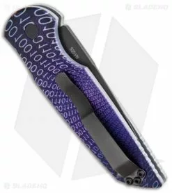 Pro-Tech TR-3 Automatic Knife Custom PK Anodized "Binary" Print (3.5" Black) -Avokelavavat Sales Store Protech TR 3 Auto PK Anodized Name Black PK 7 BHQ 94364 jr side