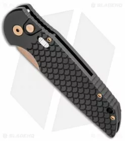 Pro-Tech TR-3 Custom Automatic Knife Black Fish Scale (3.5" Compound Rose Gold) -Avokelavavat Sales Store Protech TR 3 Custom Auto Black Fish Scale Compound Rose Gold BHQ 106355 jr spine
