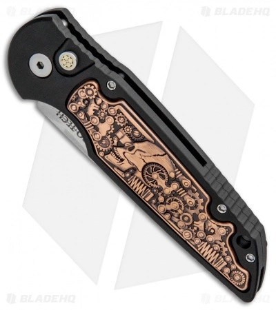 Pro-Tech TR-3 Custom Shaw Steampunk Automatic Knife Copper/Black (3.3" Mirror) 4 Pro-Tech TR-3 Custom Shaw Steampunk Automatic Knife Copper/Black (3.3" Mirror) - Image 2