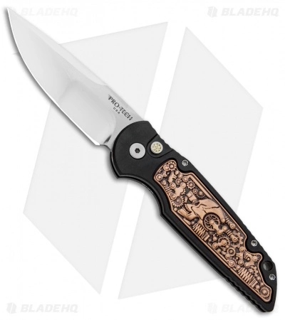 Pro-Tech TR-3 Custom Shaw Steampunk Automatic Knife Copper/Black (3.3" Mirror) 3 Pro-Tech TR-3 Custom Shaw Steampunk Automatic Knife Copper/Black (3.3" Mirror)
