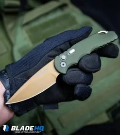 Pro-Tech TR-5 Desert Warrior Automatic Knife OD Green (3.25" Copper) -Avokelavavat Sales Store Protech TR 5 Desert Warrior Automatic Knife OD Green Copper BHQ 91961 web
