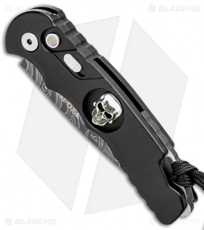 Pro-Tech TR-5 Skull Tactical Response Automatic Knife Black (3.25" Damascus) 4 Pro-Tech TR-5 Skull Tactical Response Automatic Knife Black (3.25" Damascus) - Image 2