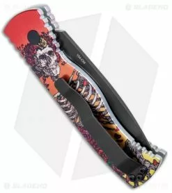 Pro-Tech Tactical Response 2 Automatic Knife Skeleton Rose (3" Black) TR-2.41 -Avokelavavat Sales Store Protech Tactical Response 2 Auto Skeleton Rose Black TR 2.41 BHQ 79767 jr side