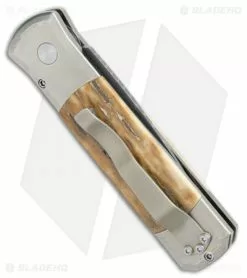 Pro-Tech Ultimate Custom Godson Automatic Knife Ti/Mastodon Bark (3.15" Dama) -Avokelavavat Sales Store Protech Ultimate Custom Godson Auto Ti Mastodon Bark Damascus BHQ 112320 jr side