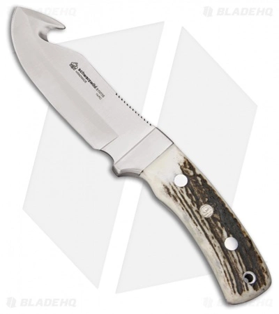 Puma IP Schwarzwild Guthook Fixed Blade Knife Genuine Stag (4.75" Satin) 810055 3 Puma IP Schwarzwild Guthook Fixed Blade Knife Genuine Stag (4.75" Satin) 810055
