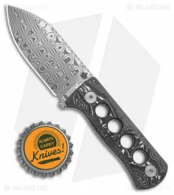 QSP Canary Neck Knife Fixed Blade Aluminum Foil Carbon Fiber (2.5" Dam) -Avokelavavat Sales Store QSP Canary Neck Knife Aluminum Foil CF Damascus BHQ 175588 jr bottlecap