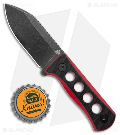 QSP Canary Neck Knife Fixed Blade Black/Red G-10 (2.5" BW) 6 QSP Canary Neck Knife Fixed Blade Black/Red G-10 (2.5" BW) - Image 4