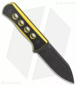QSP Canary Neck Knife Fixed Blade Black/Yellow G-10 (2.5" BW) 7 QSP Canary Neck Knife Fixed Blade Black/Yellow G-10 (2.5" BW) -Avokelavavat Sales Store QSP Canary Neck Knife Black Yellow G 10 BlackWash BHQ 175581 jr spine