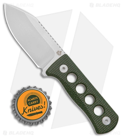 QSP Canary Neck Knife Fixed Blade Green Micarta (2.5" SW) 6 QSP Canary Neck Knife Fixed Blade Green Micarta (2.5" SW) - Image 4