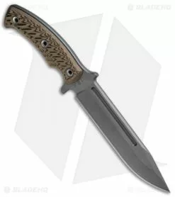RMJ Tactical Combat Africa Fixed Blade Hyena Brown G-10 (7" Gray) -Avokelavavat Sales Store RMJ Tactical Combat Africa Hyena Brown G 10 Gray BHQ 76563 jr spine