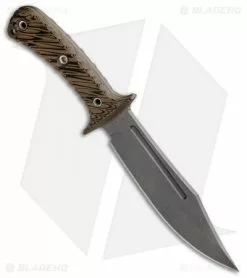 RMJ Tactical Jungle Combat Fixed Blade Knife Hyena Brown G-10 (6.5" Gray) 7 RMJ Tactical Jungle Combat Fixed Blade Knife Hyena Brown G-10 (6.5" Gray) -Avokelavavat Sales Store RMJ Tactical Jungle Combat Hyena Brown G 10 Gray BHQ 84249 jr spine