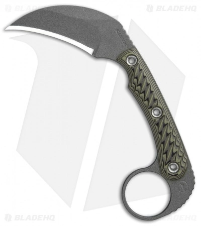 RMJ Tactical Korbin Karambit Fixed Blade Dirty Olive G-10 (3" Gray) 3 RMJ Tactical Korbin Karambit Fixed Blade Dirty Olive G-10 (3" Gray)