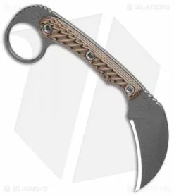 RMJ Tactical Korbin Karambit Fixed Blade Hyena Brown G-10 (3" Gray) -Avokelavavat Sales Store RMJ Tactical Korbin Karambit Hyena Brown G 10 Gray BHQ 103203 jr spine