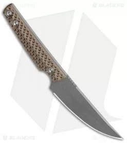 RMJ Tactical Unmei Fixed Blade Knife Hyena Brown G-10 (3.875" Tungsten Cerakote) -Avokelavavat Sales Store RMJ Tactical Unmei Fixed Hyena Brown Tungsten Cerakote BHQ 105037 jr spine