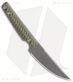 RMJ Tactical Unmei Fixed Blade Knife Dirty Olive G-10 (3.875" Tungsten Cerakote) 7 RMJ Tactical Unmei Fixed Blade Knife Dirty Olive G-10 (3.875" Tungsten Cerakote) -Avokelavavat Sales Store RMJ Tactical Unmei Fixed Hyena Dirty Olive Tungsten Cerakote BHQ 105036 jr spine