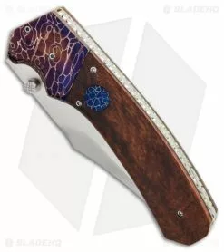 Rainy & Cory Vallotton Freedom Fighter D/A Automatic Knife Iron Wood (4" Satin) -Avokelavavat Sales Store RainyCory vallotton freedom fighter iron wood BHQ 50105 er spine