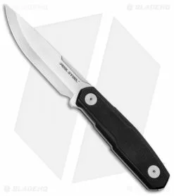 Real Steel Knives Real Steel Bushcraft Zenith Scandi Fixed Blade Knife Black G-10 (4.8" Satin)