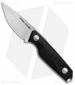 Real Steel Knives Real Steel Connector Drop Point Fixed Blade Neck Knife Black G-10 (2.25" Satin)