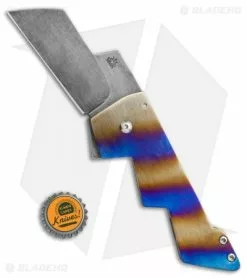 RichMade Knives Lightning Bolt Frame Lock Knife Striped Ti (3.375" O1) RMK -Avokelavavat Sales Store RichMade Knives Lightning Bolt striped ti O1 BHQ 71610 er size