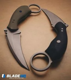 Ryan W Customs Ryan W Knives UTrap Karambit Fixed Blade Knife OD Green G-10 (3.2" Acid Wash) -Avokelavavat Sales Store Ryan W Knives UTrap Karambit black od dl 1