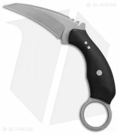 Ryan W Customs Ryan W Knives UTrap Karambit Fixed Blade Knife Black G-10 (3.2" Acid Wash)