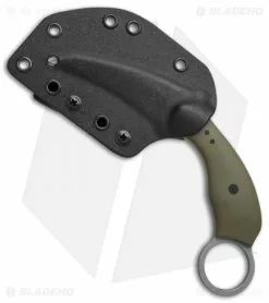 Ryan W Customs Ryan W Knives UTrap Karambit Fixed Blade Knife OD Green G-10 (3.2" Acid Wash) -Avokelavavat Sales Store Ryan W Knives utrap karambit od green aw BHQ 37927 er spine