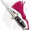 SKM Italian Stiletto Keychain Automatic Knife Black/Pink (1.125" Satin) -Avokelavavat Sales Store SKM Italian Stiletto Keychain Auto Black Pink Satin BHQ 102936 jr