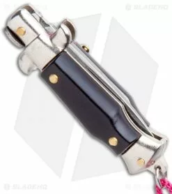 SKM Italian Stiletto Keychain Automatic Knife Black/Pink (1.125" Satin) -Avokelavavat Sales Store SKM Italian Stiletto Keychain Auto Black Pink Satin BHQ 102936 jr side