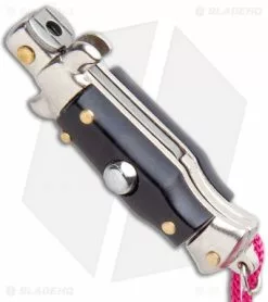 SKM Italian Stiletto Keychain Automatic Knife Black/Pink (1.125" Satin) -Avokelavavat Sales Store SKM Italian Stiletto Keychain Auto Black Pink Satin BHQ 102936 jr spine