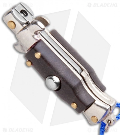 SKM Italian Stiletto Keychain Automatic Knife Brown/Blue (1.125" Satin) 4 SKM Italian Stiletto Keychain Automatic Knife Brown/Blue (1.125" Satin) - Image 2