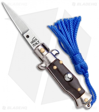 SKM Italian Stiletto Keychain Automatic Knife Brown/Blue (1.125" Satin) 3 SKM Italian Stiletto Keychain Automatic Knife Brown/Blue (1.125" Satin)