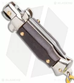 SKM Italian Stiletto Keychain Automatic Knife Brown/Yellow (1.125" Satin) -Avokelavavat Sales Store SKM Italian Stiletto Keychain Auto Brown Yellow Satin BHQ 102941 jr side