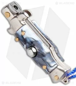 SKM Italian Stiletto Keychain Automatic Knife Marble/Blue (1.125" Satin) -Avokelavavat Sales Store SKM Italian Stiletto Keychain Auto Marble Blue Satin BHQ 102947 jr spine
