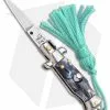 SKM Italian Stiletto Keychain Automatic Knife Marble/Teal (1.125" Satin) -Avokelavavat Sales Store SKM Italian Stiletto Keychain Auto Marble Teal Satin BHQ 102943 jr