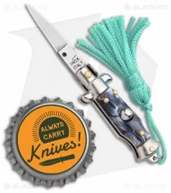 SKM Italian Stiletto Keychain Automatic Knife Marble/Teal (1.125" Satin) -Avokelavavat Sales Store SKM Italian Stiletto Keychain Auto Marble Teal Satin BHQ 102943 jr bottlecap