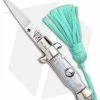 SKM Italian Stiletto Keychain Automatic Knife Silver/Teal (1.125" Satin) -Avokelavavat Sales Store SKM Italian Stiletto Keychain Auto Silver Teal Satin BHQ 102942 jr