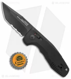 SOG Knives SOG-TAC AU Compact Tanto Automatic Knife Aluminum (2.9" Black Serr) -Avokelavavat Sales Store SOG Knives SOG TAC AU Compact Auto Tanto Black Black Serr BHQ 119255 jr bottlecap