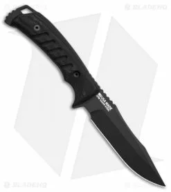 SOG Pillar Fixed Blade Knife Black Canvas Micarta (5" Black Cerakote S35VN) -Avokelavavat Sales Store SOG Pillar Black CerakoteFizedBlade Canvas Micarta S35VN BHQ 137497 td side