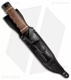 SOG Super SOG Bowie Fixed Blade Knife Leather (7.5" Black) SB1T-L -Avokelavavat Sales Store SOG Super SOG Leather Black SOGSB1TL BHQ 67158 jr sheath