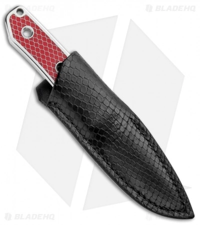 Jurgen Schanz Schanz Custom Integral Fixed Blade Knife Red C-Tek (3.13" Satin) 5 Jurgen Schanz Schanz Custom Integral Fixed Blade Knife Red C-Tek (3.13" Satin) - Image 3