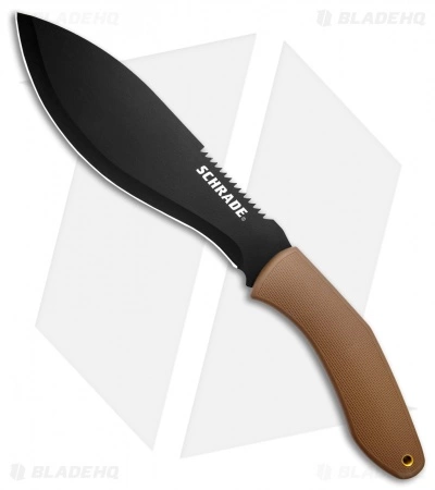 Schrade 17" Machete Fixed Blade Brown Rubber (10.25" Black) Box 3 Schrade 17" Machete Fixed Blade Brown Rubber (10.25" Black) Box