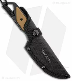 Schrade 4" Fixed Blade Knife Tan (4" Black) -Avokelavavat Sales Store Schrade 4in Fixed Blade Tan Black BHQ 114592 jr sheath