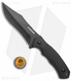 Schrade Steel Driver Clip Point Fixed Blade Knife Black G-10 (5" Black AUS-8) -Avokelavavat Sales Store Schrade Black Mod DP Fixed AUS 8 G 10 Black BHQ 125129 jr bottlecap