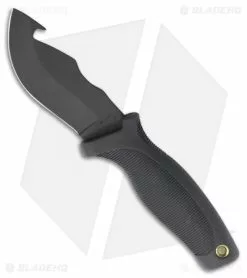 Schrade Fat Boy Skinner Gut Hook Fixed Blade Knife Black Rubber (4" Black)