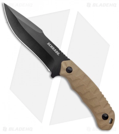 Schrade I-Beam Fixed Blade Knife Brown G-10 (4.75" Black) 3 Schrade I-Beam Fixed Blade Knife Brown G-10 (4.75" Black)