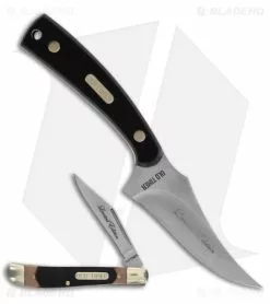 Schrade Old Timer Sharpfinger Fixed Blade Knife & Pocket Knife Combo - Black/Brown