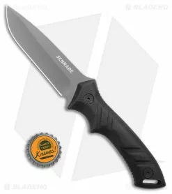 Schrade SCHF31 Drop Point Fixed Blade Knife Black TPE (4.5" Gray) -Avokelavavat Sales Store Schrade SCHF31 DP Fixed Blade Black TPE Gray BHQ 28765 jr bottlecap