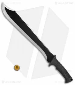 Schrade Clip Point Machete Fixed Blade W/ Sawback (14.8" Black) SCMACH2CP -Avokelavavat Sales Store Schrade clip point machete sawback black SCMACH2CP BHQ 62067 er size